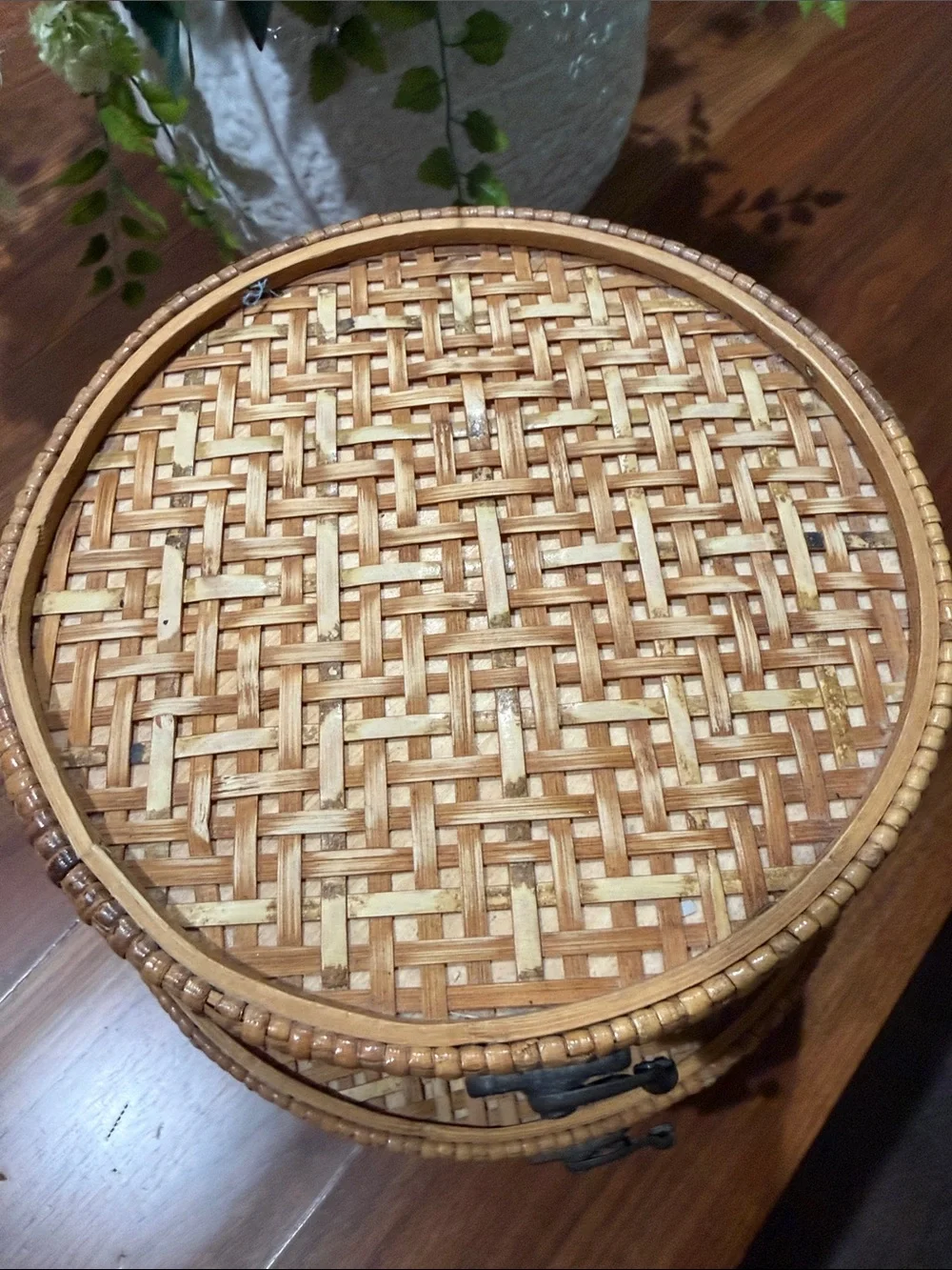 Woven Round Rattan Storage Boxes - Natural Brown 8